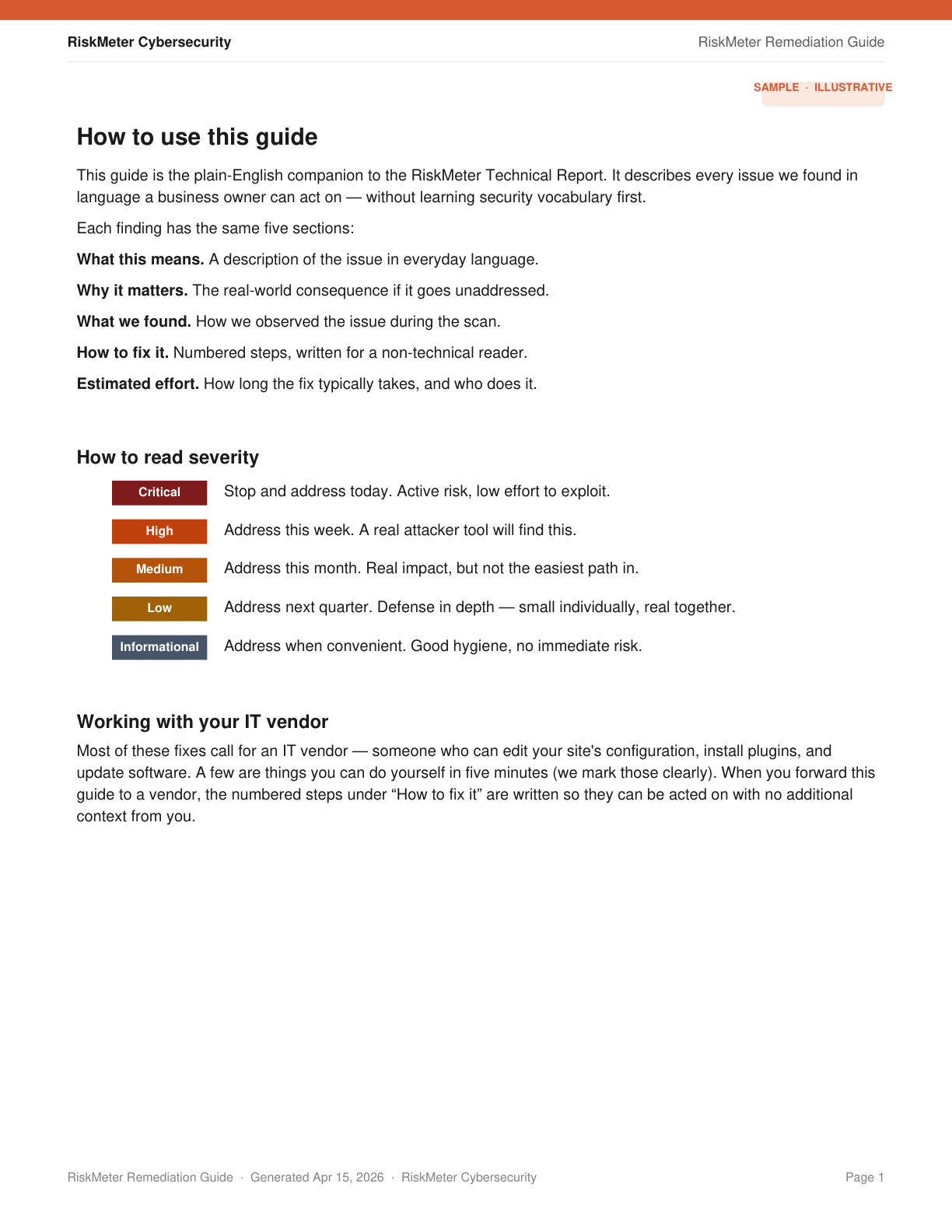 How to use this guide and severity-level explanation